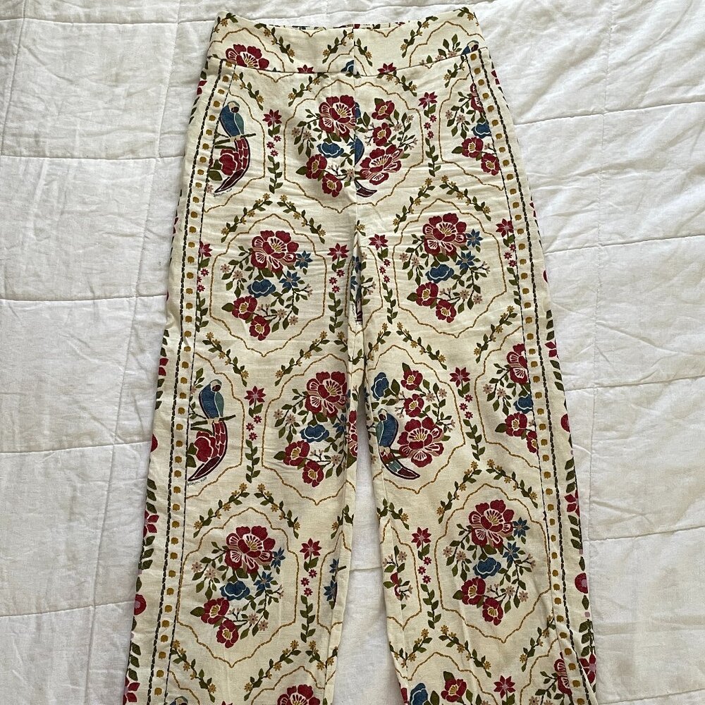 Sezane x Farm Rio Romantic Garden Tiago Crop Pants